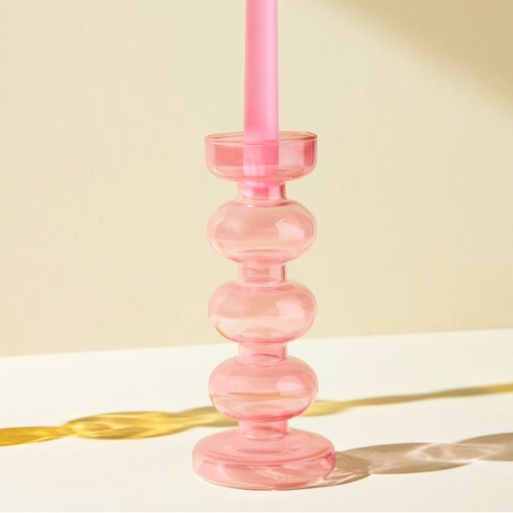 Anthropologie Accents Delaney Pink Candle Holder Poshmark